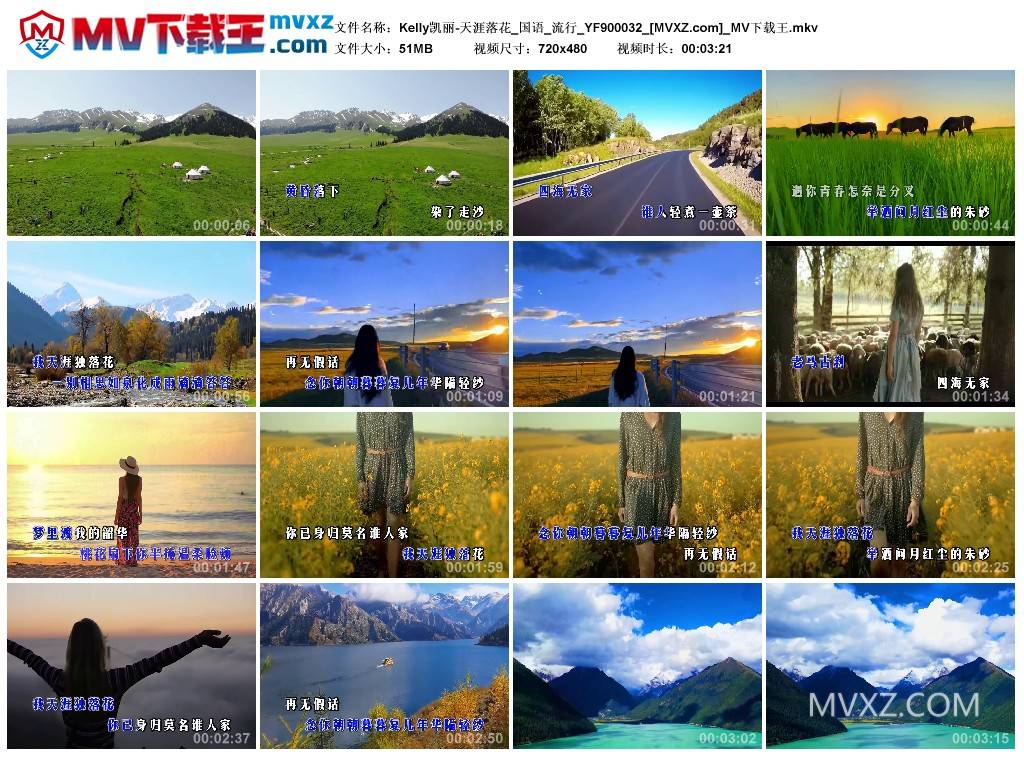 Kelly凯丽-天涯落花_国语_流行_YF900032